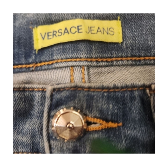 Versace Jeans Size 26 EUC Patent Leather Hi with Embroidered Gold - Picture 3 of 5